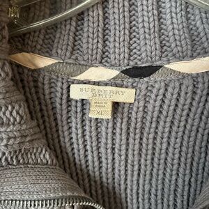 XL Burberry Brit cable knit zip up